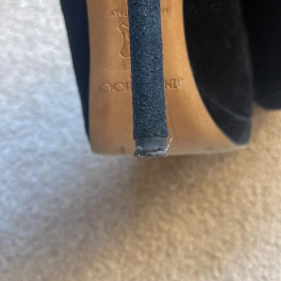 Jimmy Choo suede peep-toe platform heeled booties - Picture 5 of 11